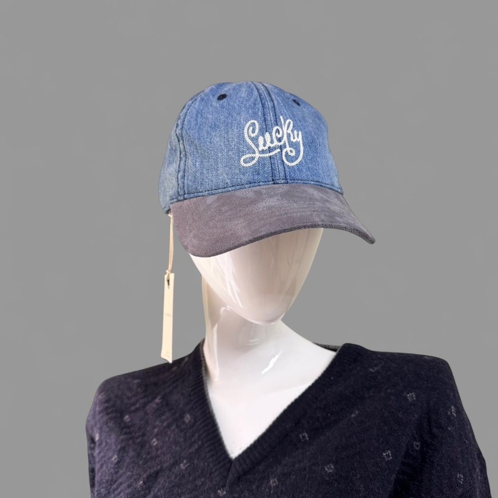 Unisex‎ Lucky Brand Denim Baseball Cap – "Lucky" Embroidery – NWT Americana